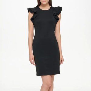 BNWT Tommy Hilfiger Scuba Flutter Ruffle Cap Sleeve Dress - Sz 14